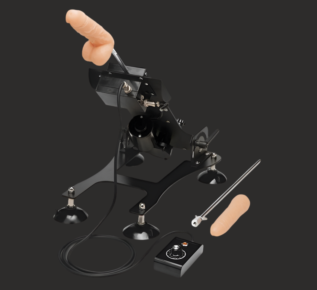 Adjustable Machine w/ Remote, 2 Dildo’s & suction stabilizer.